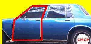 DOOR WEATHERSTRIP, 4 DOOR SEDAN, 61-2 B-BODY FRONT DOORS SEDANS, S-W REPRO, PAIR