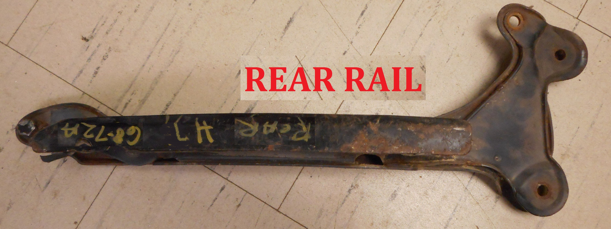 CONVERTIBLE TOP FRAME RAIL ,LEFT REAR ,USED 68-72 A-BODY