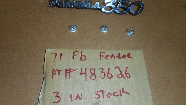 FENDER EMBLEM , "FORMULA 350 " NEW, 71