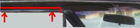 HEADLINER SIDE MOULDING, LH, 64-5 CH, 2 DOOR, MOUNTS ON ROOF, 41", USED