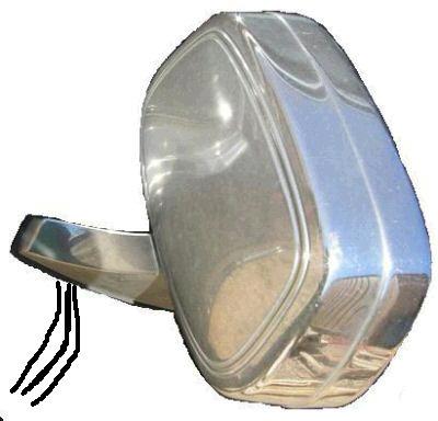 DOOR MIRROR, LH, 80-90 B-BODY, CHROME, CABLE REMOTE, USED