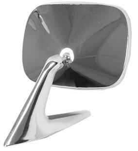 DOOR MIRROR, CHROME, SQUARE,  FITS EITHER SIDE, NEW