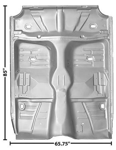 FLOOR PAN, FULL, w/BRACES & INNER ROCKERS, WELD THRU, 61-64 IMPALA