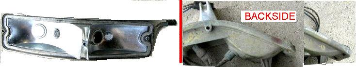 PARK LIGHT HOUSING, LH, 68-9 TORO, w/CORNERING LIGHT, USED