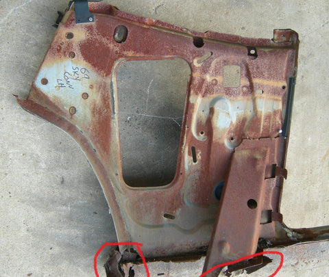 QUARTER PANEL INNER PANEL, LH, CONVERT, 68-72 A-BODY