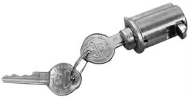 GLOVE BOX LOCK, ORIGINAL KEYS, DASH OR CONSOLE, 54-72