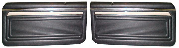 DOOR PANELS, ASSEMBLED, CUSTOM, BLACK, PAIR, 69 NOVA