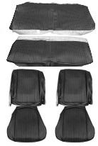 SEAT COVERS SET, FRONT BUCKETS & COUP REAR, BLACK, VINYL