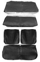 SEAT COVERS SET,  FRONT BENCH & COUP REAR BLACK VINYL