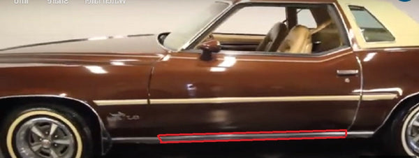 DOOR MOLDING ,BOTTOM LEFT 74-77 GRAND PRIX