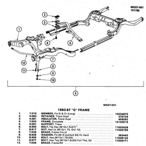 FRAME RAIL ,COLLECTION 78-88 G-BODY
