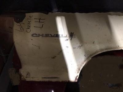 FRONT FENDER, LEFT, USED, 64 CHEVELLE