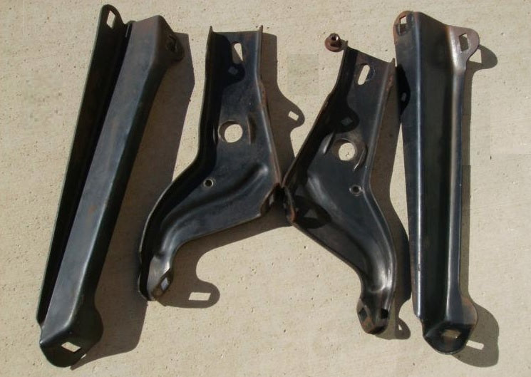 FRONT BUMPER BRACKET SET, 4 PCS, USED 65 GTO LEMANS