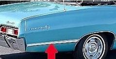QUARTER MOLDING ,RIGHT LOWER REAR USED 67 IMPALA NON SS