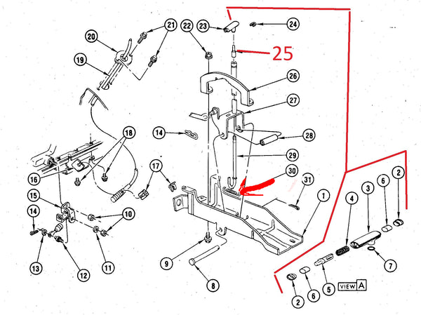 SHIFTER J ROD EXTENSION ,NEW 78-88 CUTLASS 442 REGAL GN