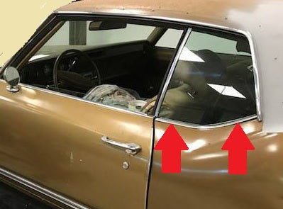 TOP OF QUARTER MOLDING ,LEFT USED 70-72 CUTLASS SUPREME