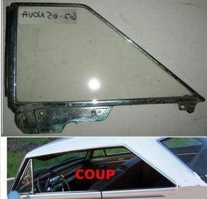 QUARTER GLASS ASSEMBLY ,LEFT COUP USED 62-65 NOVA