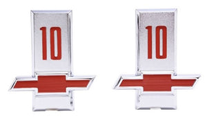 FENDER EMBLEM "10" ,NEW PAIR 63 CHEVY TRUCK
