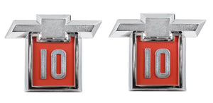 FENDER EMBLEM "10" ,NEW PAIR 64 CHEVY TRUCK