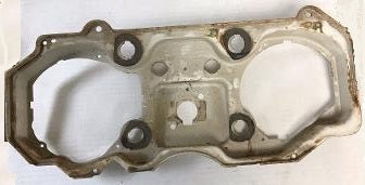 DASH GAUGE MOUNTING PLATE, METAL BACKING, USED
