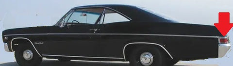 QUARTER CORNER MOLDINGS ,PAIR NEW 66 IMPALA