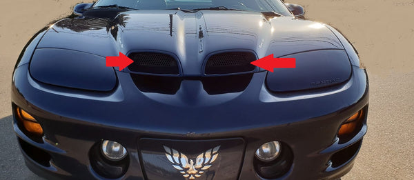 WS6 HOOD SCOOP SCREENS ,CHROME NEW 98-02 TRANS AM