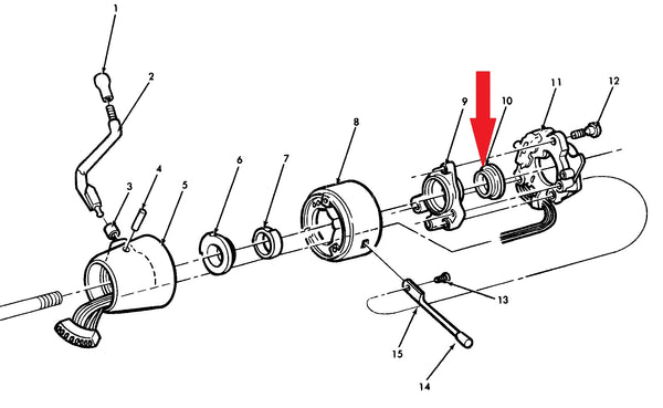 STEERING COLUMN BEARING, UPPER NEW 64-66 CHEVY