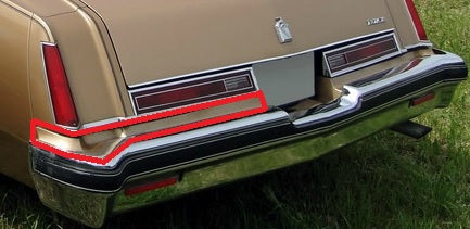 REAR BUMPER FILLER ,LEFT FIBERGLASS 76 77 REGAL CENTURY