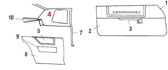 INSIDE QUARTER GLASS TRIM PANEL ,LEFT USED 81-88 MONTE CARLO