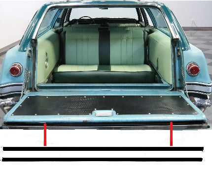 TAILGATE FELTS ,NEW PAIR 65-68 BELAIR BISCAYNE WAGON