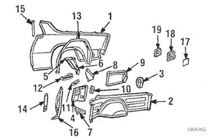 GAS TANK FILLER NECK POCKET ,78-87 ELCAMINO CABALLERO