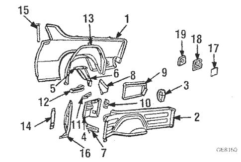 GAS TANK FILLER NECK POCKET PLATE ,78-87 ELCAMINO CABALLERO