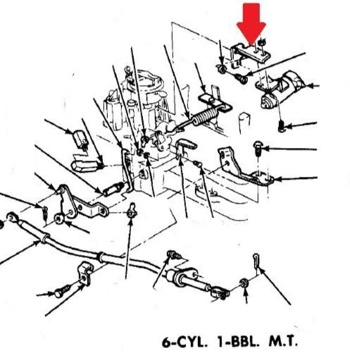 IDLE STOP SOLENOID BRACKET ,OHC6 1V MT 68 69 FIREBIRD TEMPEST