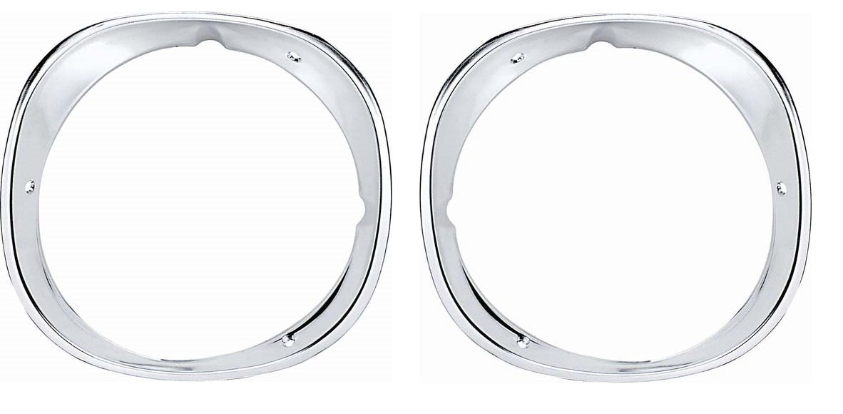 HEADLIGHT BEZELS ,PAIR NEW 70-73 CAMARO