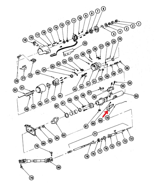 HEADLIGHT DIMMER SWITCH, ON STEERING COLUMN 78-86