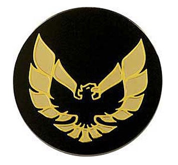 WHEEL CENTER CAP INSERT, w/GOLD BIRD, w/ALUMINUM RIM, EA, 78-81 TA