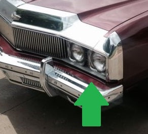 FRONT BUMPER FILLER ,LEFT FIBERGLASS NEW 73 IMPALA CAPRICE