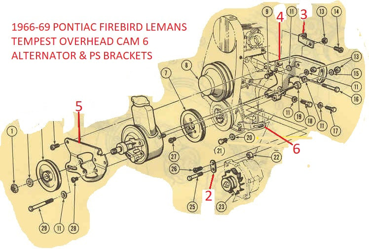 thumbnail image 2 of 1970 Pontiac Firebird/Trans Am Alternator Bracket Set – GM 480515, EN10901F 2 of 6