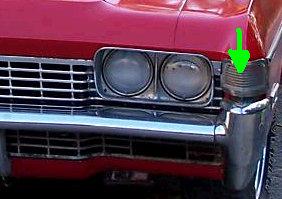 FRONT OF FENDER CAP, RIBBED LEFT USED 68 IMPALA BELAIR