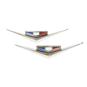 FENDER EMBLEM, (V) PAIR, NEW, 62-63 IMPALA, 64 NOVA
