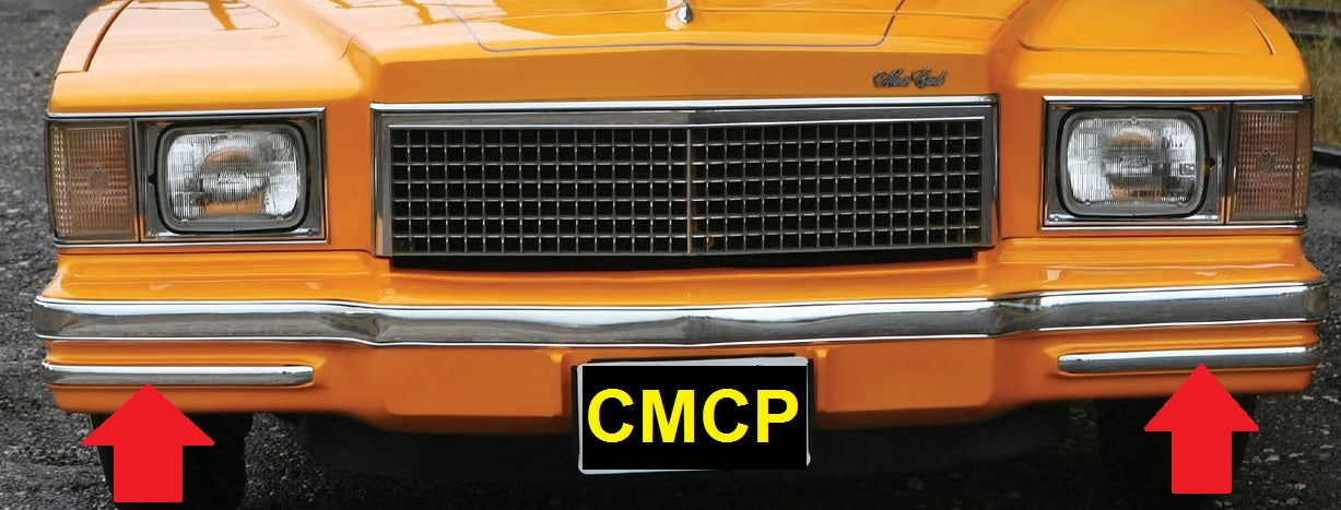 FRONT BUMPER, CHROME STRIPS, LOWER, PR, 78-80 MONTE CARLO