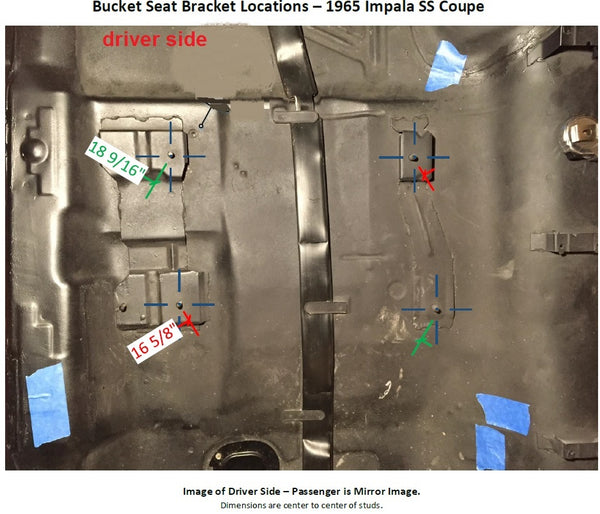 BUCKET SEATS MOUNTING BRACKETS, WELD ON, NEW ,65-70 GM B-BODY