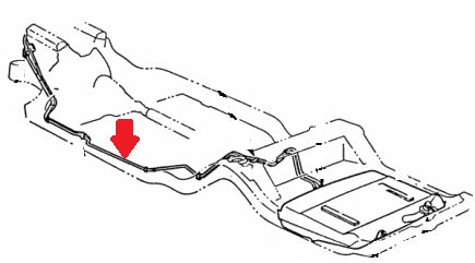 FRONT TO REAR GAS LINE, COUP, 3/8", STAINLESS, 64-66 GTO SKYLARK