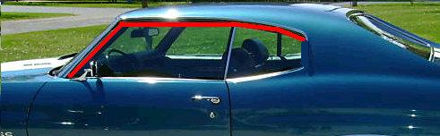 ROOFRAIL WEATHERSTRIP, 69-72 A-BODY, REPRO, PAIR, HARDTOP ONLY