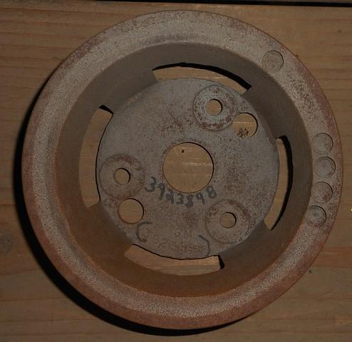 CRANK PULLEY ,SB CAST IRON, 2 GRV USED,68-72 CHEVY TRUCK