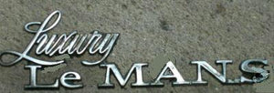 TRUNK LID EMBLEM, LUX LEMANS, 73-5 (LUXURY LEMANS} USED
