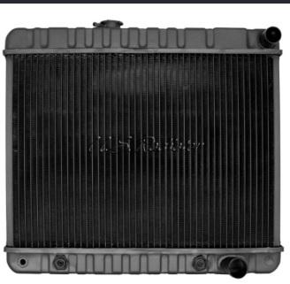 RADIATOR, 4 ROW, AUTO, 17-3/8" HT, NECK, ON DRIVER SIDE, NEW, 64-65 GTO