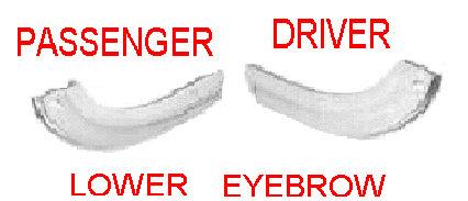 FENDER EYEBROW MOULDINGS, LOWER, 63 IM, REPRO  PAIR