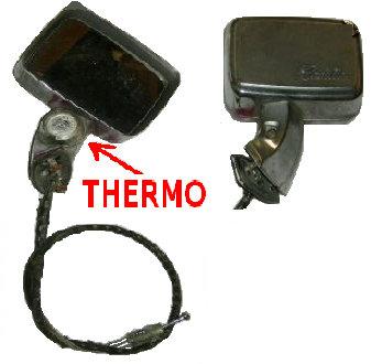 DOOR MIRROR LH THRMO 74-8 ELDO74-6DV W/TEMP GAGE REMOTE USED
