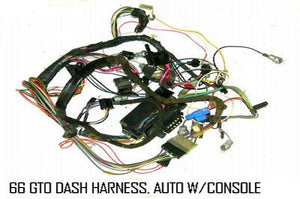 DASH HARNESS, AT, 66 GTO LE, w/CONSOLE, EXC RALLY GAUGES, USED